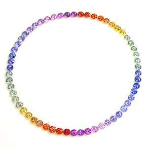 38ct Exclusive Round Diamond set Rainbow Sapphire. Boutique 