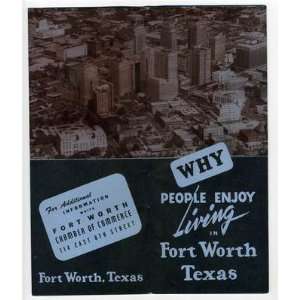   People Enjoy Living in Fort Worth Texas Booklet 1951 