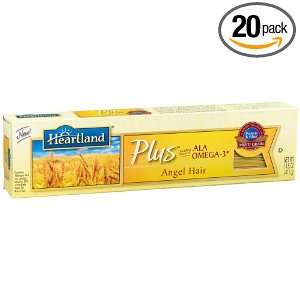 Heartland PLUS ALA Omega 3 Angel Hair Pasta, 14.5 Ounce Boxes (Pack of 