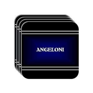 Personal Name Gift   ANGELONI Set of 4 Mini Mousepad Coasters (black 