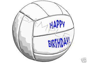 Edible Cake Image   Volleyball   Happy Birthday   Cir  