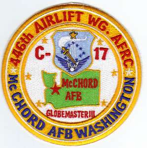 AFRC PATCH, 446TH AIRLIFT WING, MCCHORD AFB WA.  