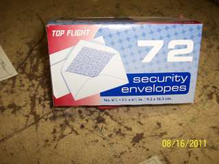 Top Flight 6 3/4 Boxed Security Envelopes 72 Count 075755712027  