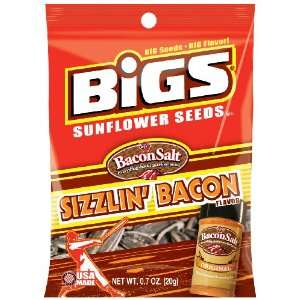 Bigs Bacon Salt Sizzlin Bacon Sunflower Seeds, 0.70 Ounce, 30 Count 