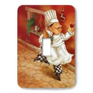  Italian Chef with Wine Decorative Steel Switchplate Cover 