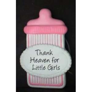 Baby Bottle Pink   Thank Heaven for Little Girls Personalized Gift Tag 