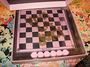 NeW Pink VIVA LA Juicy Couture Checkers Game Board Set  