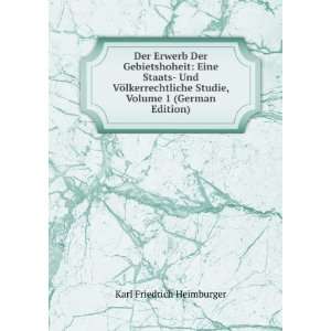   Studie, Volume 1 (German Edition) Karl Friedrich Heimburger Books