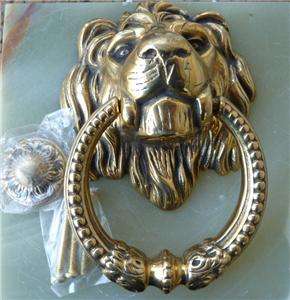  brass lion head door knocker from an estate in Broad Run, Virginia 