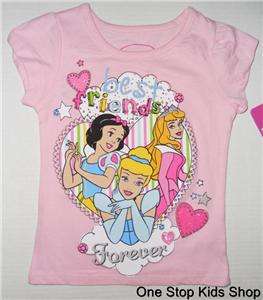   PRINCESS 2T 3T 4T Top SHIRT Belle Cinderella Tiana Aurora SNOW WHITE