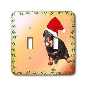 Taiche Acrylic Art   Photography Rottweiler Christmas   Light Switch 