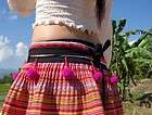 PidNah   Genuine Hand Made Mong Thai Hill Tribe Hmong Skirt Sash Long 