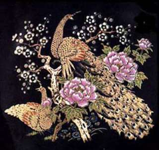 Oriental Peacock Pink Flower Gold 4 Ceramic Decals  