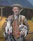 DAVID ALDUS ORIGINAL OIL ON CANVAS SHEEP FARMING SHEPHERD PAINTING