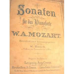  Antique 1881 Mozart Piano Sonaten Leipzig Music Book 