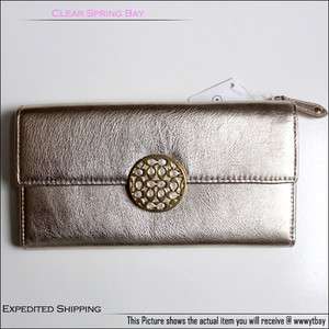 NWT GOLD COACH F 46148 Alexandra Leather Slim Envelop Wallet  
