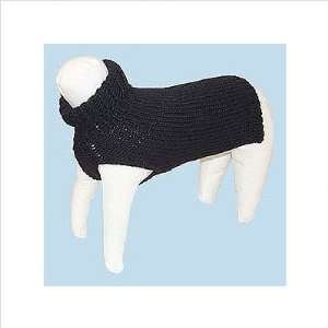    Hand Loomed Wool Dog Turtleneck in Black Size 8