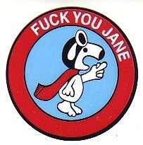 Vietnam Veteran Snoopy Jane Fonda Sticker  