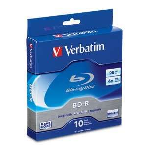  Verbatim Blu Ray 4X 25GB BD R Branded Media 10 Pack 