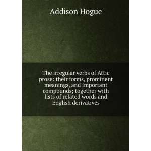  The irregular verbs of Attic prose their forms, prominent meanings 