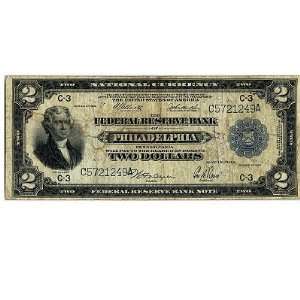  1918 $2 Large Size National Currency Federal Reserve Bank 