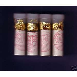    4 Thai Certified 24k Gold Flake Glass Vials 