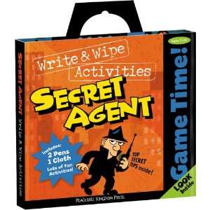  AP7   Secret Agent Game Time Write & Wipe Activity Tote 
