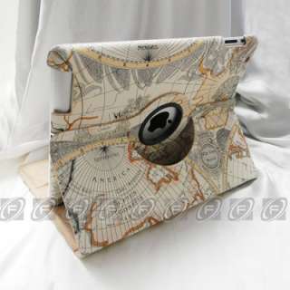 iPad2 360° Stylish Rotating Magnetic Leather Case Smart Cover With 
