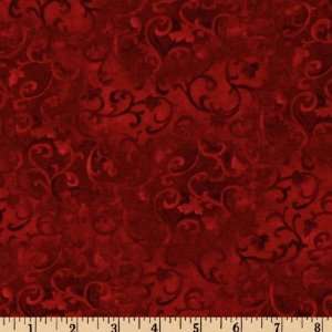   Essentials Scroll Bright Red Fabric By The Yard Arts, Crafts & Sewing