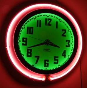   ELECTRIC NEON CLOCK COMPANY CLOCK BUILT IN CLEVELAND OHIO  