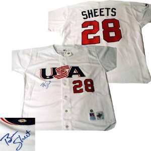  Ben Sheets Autographed Team USA Olympic Jersey
