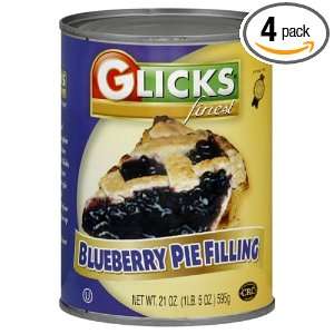 Glicks Pie Filling Blueberry, 21 Ounce (Pack of 4)  