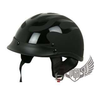   Helmet DOT approved Cruiser (Large, Matte Black Flame) Automotive