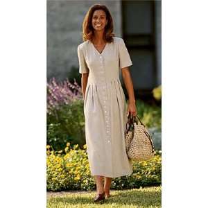 Orvis Linenweave Dress Specially stitched with shaping bodice tucks 
