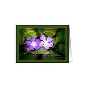  Purple Heart Flower Ivy Note Card Card Health & Personal 