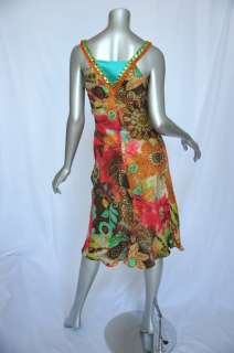 ETRO Magnificently *HAND BEADED/JEWELED*Colorful Floral SILK Dress NEW 