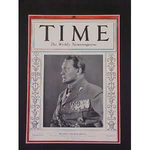 Prussias Premier Hermann Goring August 21 1933 Time Magazine Fabulous 