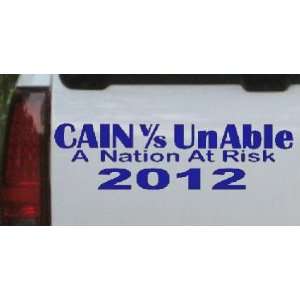 Blue 32in X 9.1in    Cain Verses UnAble 2012 Political Car Window Wall 