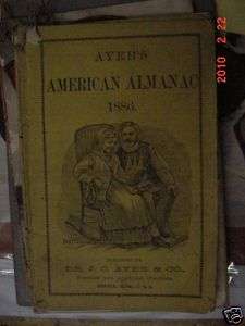 AYERS American Almanac 1886 Lowell MA Dr JC Ayer Co.  