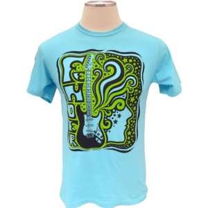  Fender® Strat Face T Shirt, Aqua, L Musical Instruments