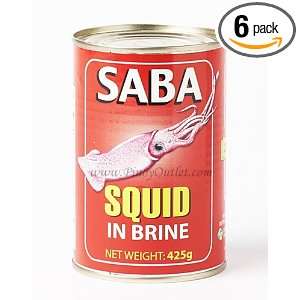 Saba Squid in Brine 425g (Pack of 6) Grocery & Gourmet Food