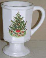 Pfaltzgraff USA Christmas Heritage Footed Pedestal Coffee Mug (s) Tree 