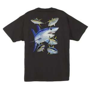 Guy Harvey Mako Shark T Shirt   Black   Medium