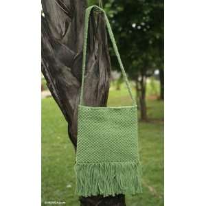  Cotton shoulder bag, Green Grass