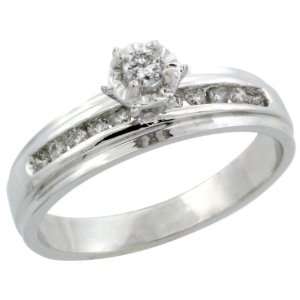 10k White Gold Diamond Engagement Ring w/ 0.20 Carat Brilliant Cut 