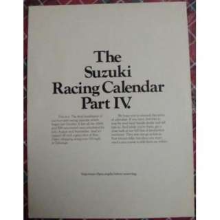 1973 SUZUKI AMA FIM Motorcycle Racing Calendar Poster 4  