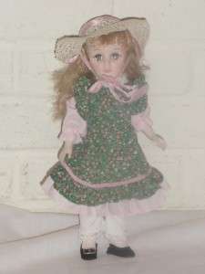 1976 EFFANBEE 11 blonde vinyl doll in green print dress  