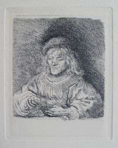 REMBRANDT Amand Durand Signed Etching THE CARD PLAYER  