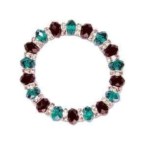  Forêt Joli Bijoux Faceted Glass Stretch Bracelet Jewelry