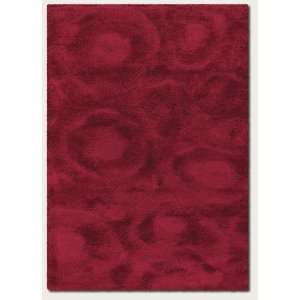  27 x 411 Area Rug Textured Circle Pattern in Red